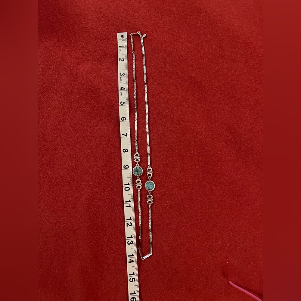 Silver and Turquoise Necklace - Picture 2 of 3